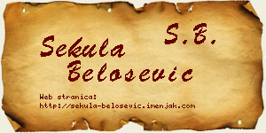 Sekula Belošević vizit kartica